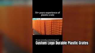 ロゴスクリーン印刷付きのカスタムスタックおよびネストプラスチック箱 |物流向けの耐久性のあるブランディング ソリューション