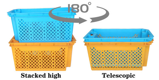 購入 Stack And Nest Crate Supplier OEM Reversible Plastic Crate Agricultural Harvesting Supermarket Crate オンライン製造