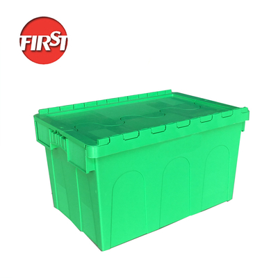 購入 66L プラスチック 収納 トート ハンジ付き 蓋付き 容器 600*400*350mm 高容量 オンライン製造