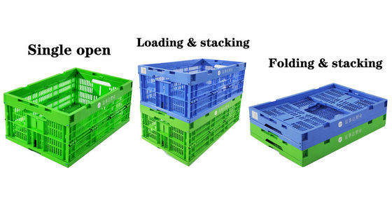 購入 Collapsible Plastic Crate Storage Vegetables Farm Plastic Foldable Crate Moving Box オンライン製造