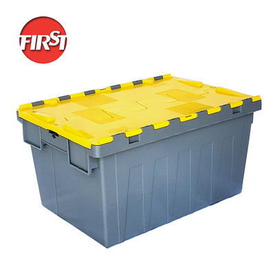 購入 カラー プラスチック 引越し トート 600x400x315mm の蓋付き 引越し ボックス オンライン製造